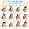 12 Pcs Hamster Hats, Cute Mini Hat Small Animals Hat with Adjustable Rope, Tiny Hats for Snakes Lizard Guinea Pig Bearded Dragons Holiday Party