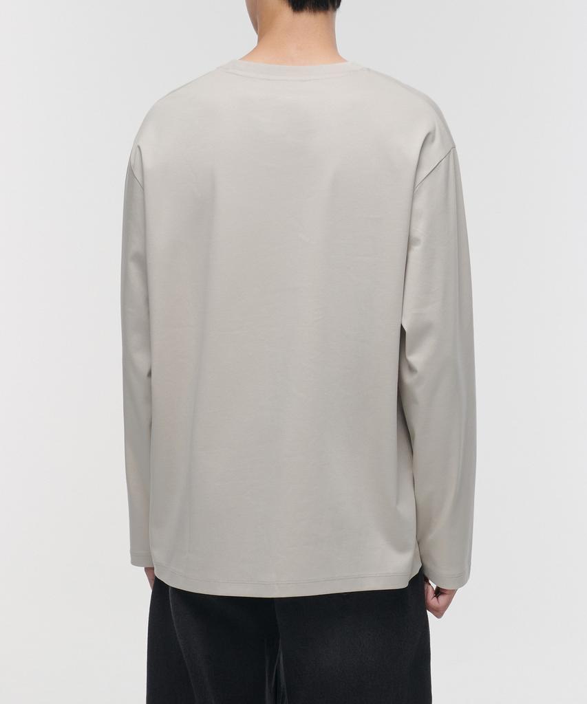 MUSINSA STANDARD Silket Relaxed Crew Neck Long Sleeve T-Shirt [Dusty Cream]