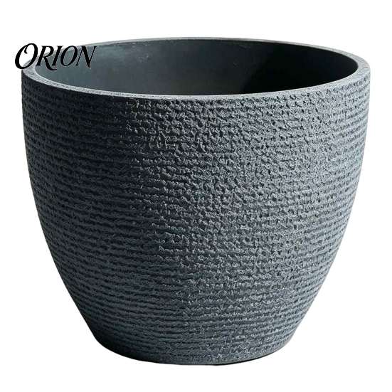 Resin Flower Pot for Living Room Large Tall Planter, Thickened Faux Stone Plant with Embossed Nordic Style Planter Texture, Modern Decorative