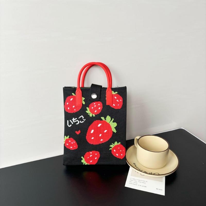 New large-capacity knitted bag, mobile phone bag, niche shoulder messenger bag, high-end, cartoon fashion handbag.