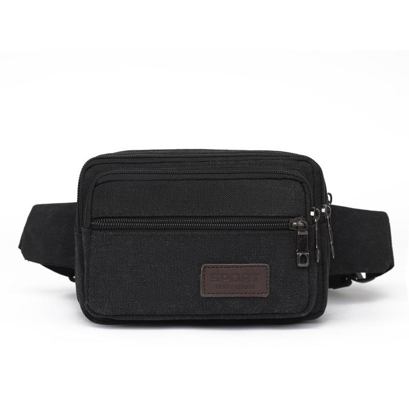 Men s Large Capacity Adjustable Waist & Crossbody Sport Bag with Zippered Compartment for Outdoor Running чёрный
