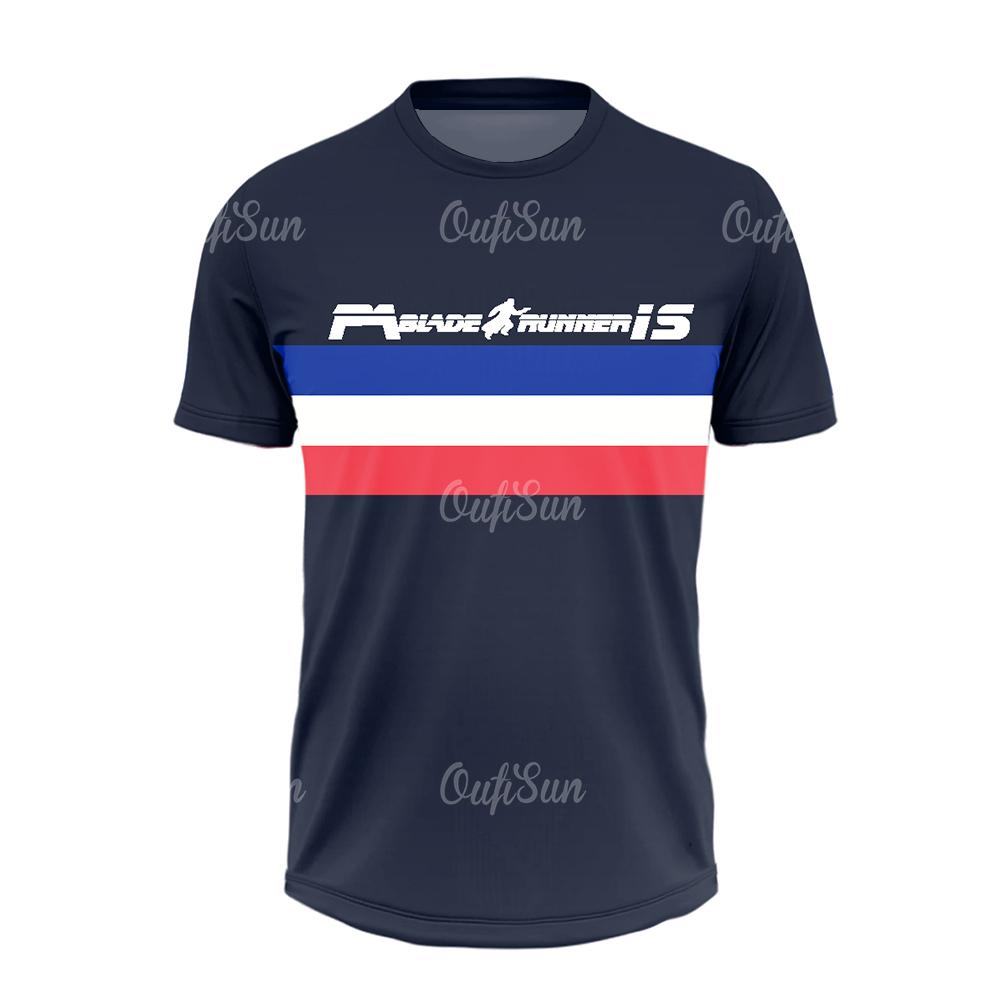 Summer T Shirt For Men Casual Short Sleeve Paris Letter Print Tops Outdoor Sports Fitness Clothing Quick-drying T-shirts