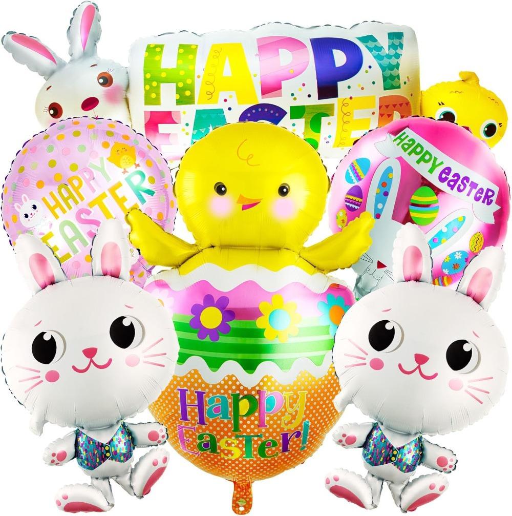 Easter Aluminum Film Balloon Rabbit Chicken Cartoon Modeling Children'S Birthday Party Decoration Aluminum Foil Balloon