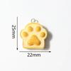 10Pcs Heart Bear Cat Animal Toast Bread Shape Charms Resin Claws Food Pendant For DIY Earring Necklace Keychain Jewelry Making