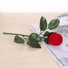 Pop 1Pc Red Rose Flower Velvet Jewelry Storage Box Engagement Ring Box
