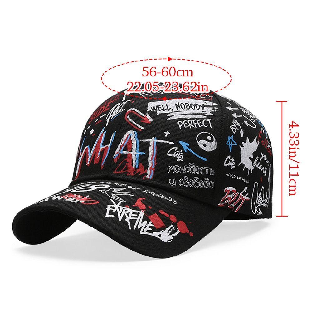 Hip Hop Baseball Cap Print Visor Casual Sun Hat for Men Women