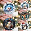 Acrylic Christmas Round Pendants 2D 2D Acrylic Hanging Ornaments  Merry Christmas