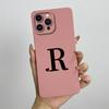 For iPhone 13 Pro Max Case iPhone 13 Pro Cover Cute Couple Initial Letters Square Skin Phone Case Matte Shockproof Back Cover