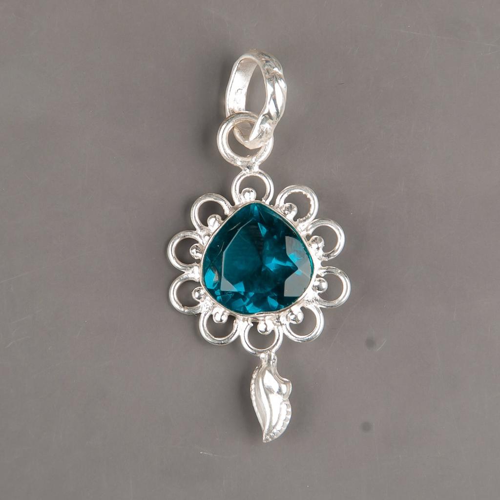 Apatite Gemstone 925 Sterling Silver Handmade Jewelry Women's Pendant 1.80" Gift PP-4-11