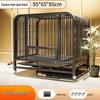 Large Stainless Steel Dog Crate with Toilet, Tray & Wheels