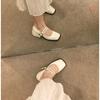 Fashion 2024 summer new fashion and comfortable mid-heel casual square head shallow mouth loafers
