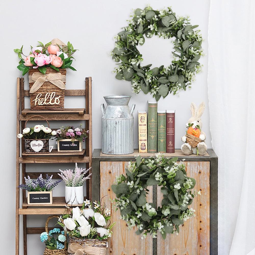 Small Eucalyptus Hanging Wreath Artificial Plant Door Decoration