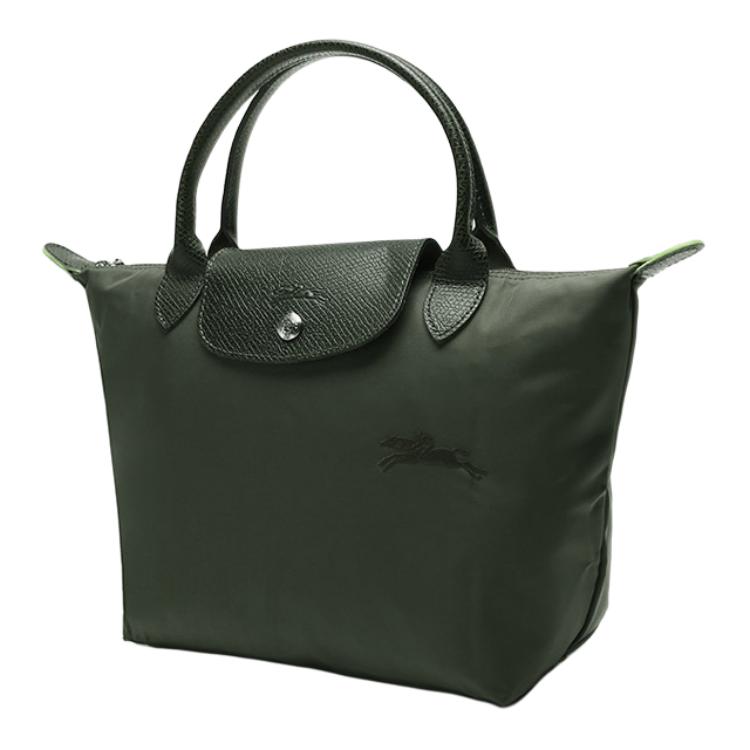 Longchamp Le Pliage Green 23 Short Handle Eco-Friendly Canvas Dumpling Tote Bag Small Women Tote Bag Forest-Green 1621919479