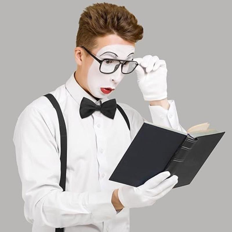 Halloween Bookish Costume Accessories Adjustable Men Brace with Bowtie Eyeglasses for Men Women Halloween Masquerade