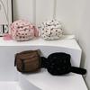Cute Strawberry Shoulder Bag Corduroy Trendy Crossbody Bag Casual Zipper Messenger Bag for Women Travel Work