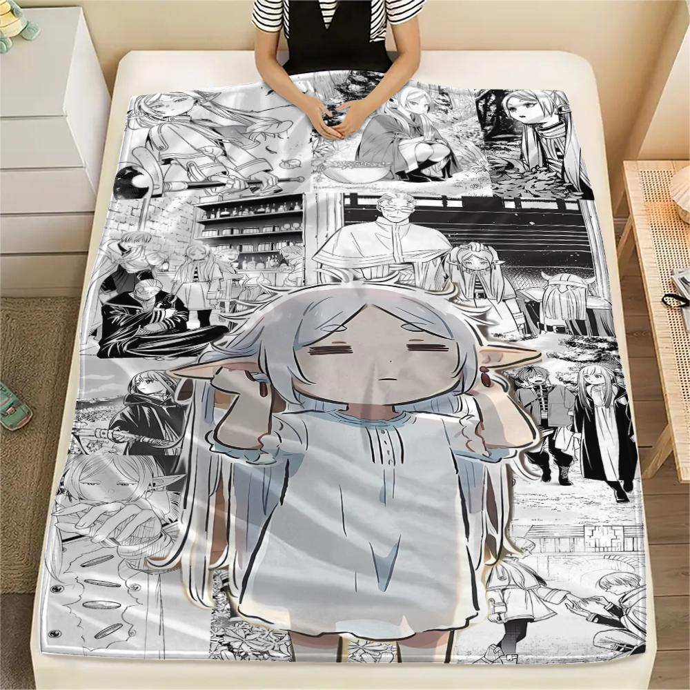 

1PC Frieren Beyond Journey s End Print Flannel Blanket, High quality All Seasons, Home Decor, Warmth and Comfort, Perfect for Christmas Gifts 80cm x 120cm
