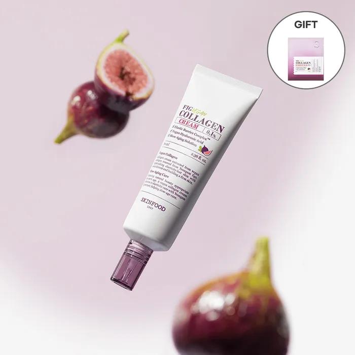 

[2 крема по 15 мл + 1 гелевая маска] Инжирный веганский коллагеновый крем 70 мл