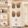 Children's Toy Storage Cabinet: Movable Multi-layer Thickened Wardrobe with Folding Shelves for Home and Bedroom
