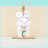 Adorable Plush Bunny Keychain With Flowers Soft Short Velvet Fur Cute Design