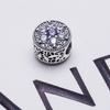 Pandora Purple Sparkling Glass Forget-Me-Not Snake Bone 925 Silver Bracelet Women's Silver PAND00042-OP