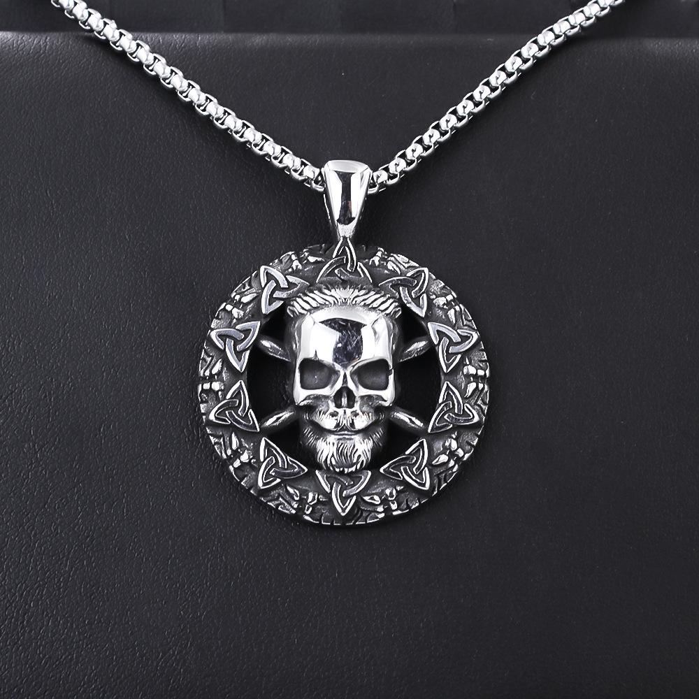 Nordic Celtic Viking Soaring Eagle Stainless Steel Men's Pendant Necklace