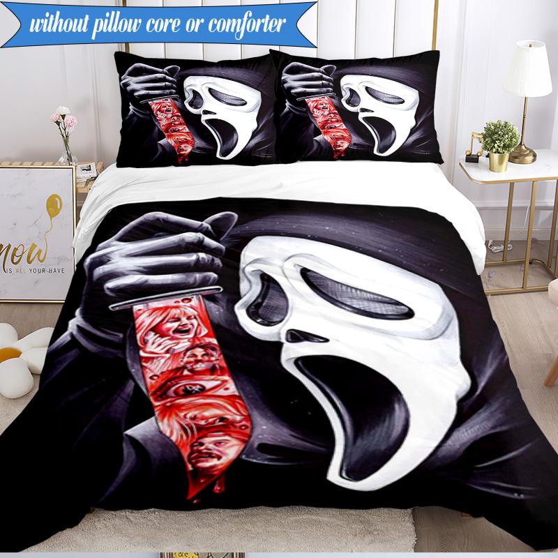Scr-eam Horror Movie 3pcs K-pop Music Group Bedding set,Ideal for Bedroom, Dormitory,Including Duvet Cover And 2pcs Pillowcases,Fan Gifts