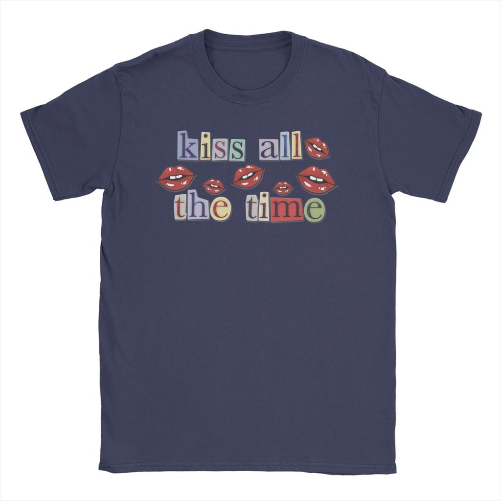 Kiss All The Time Harrys Art Sticker TShirts Unisex Women Styles Hipster 100 Cotton Tees Short Sleeve T Shirts Gift Idea Tops