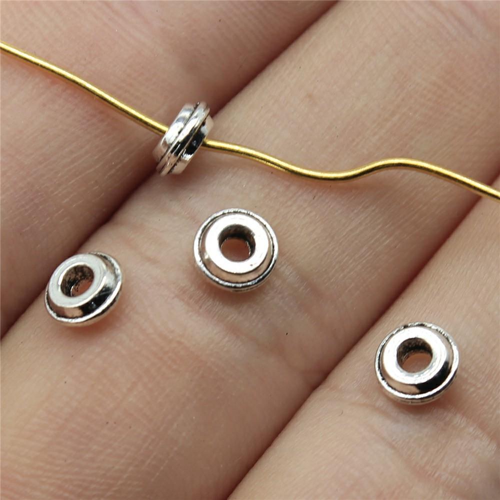 40pcs Antique Silver Color Small Spacer Beads Charm Pendants Jewelry Accessories DIY Small Spacer Beads Charms