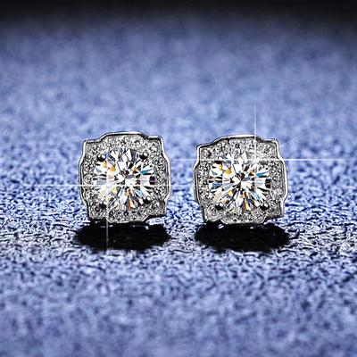 Moodsad tõelised moissanite ruudukujulised kõrvarõngad 0 ,5 kate D värvi Vvs1 puhas 925 sterling hõbe naistele pulmapeened ehted Ea023