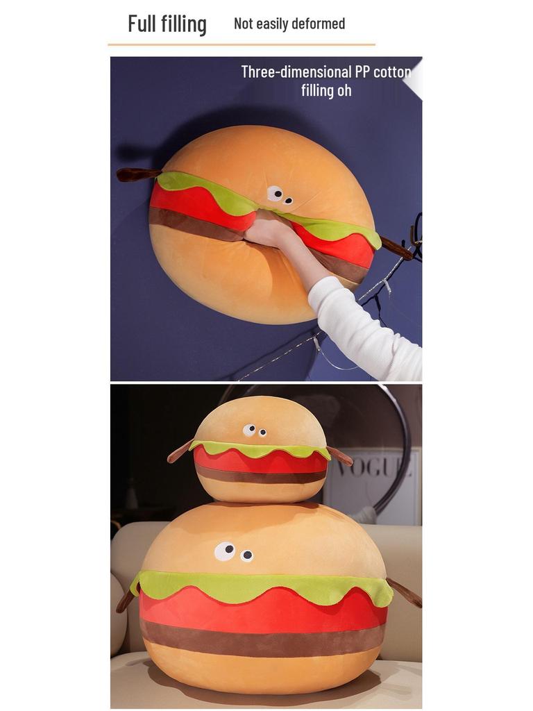 Internet Celebrity Plush Hamburger Pillow - Soft, Creative, and Slow Rebound Sleeping Cushion & Backrest