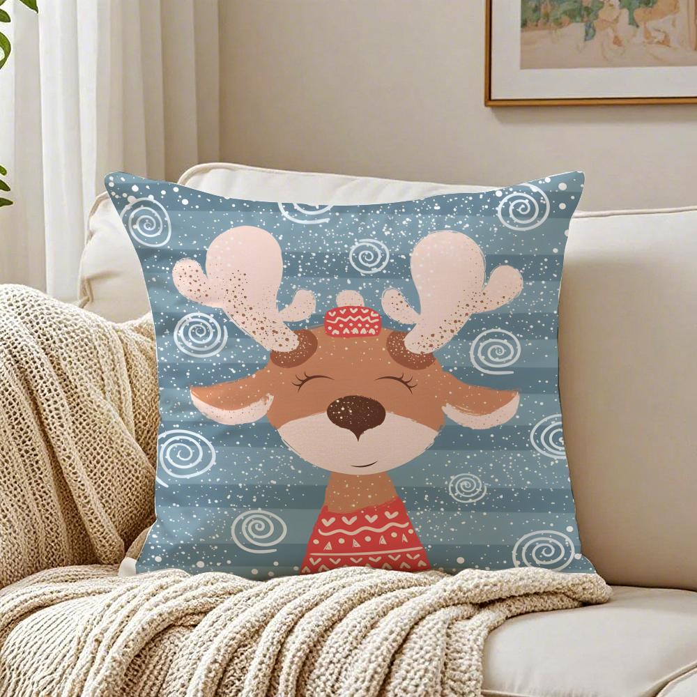 

Rreindeer Cushion Cover Pillowcase Antidustmite living Room Sofa Decor Cushion Room 30X30cm