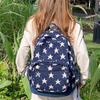Korean Style Grey Stripes Backpack Lightweight Students Schoolbag Star Printing Backpack  Outdoor