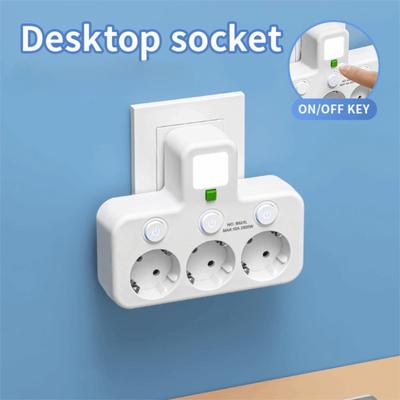 Wandmontierte EU-Steckdose Unabhängiger Schalter Mehrfachsteckdose Wandstrom mit Nachtlichtschalter Steckdose Elektrisch Heimgebrauch