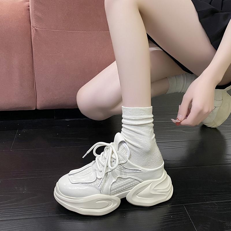 Fashion 2024 Slip on Sneakers Clogs Platform Increas Height Tennis Female Round Toe New  Slippers Women  Women Shoes