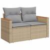 Garden Sofa Set with Cushions 13 Pcs Beige Poly Rattan