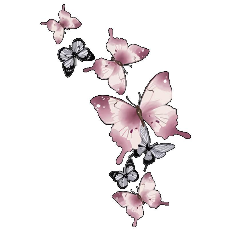 Butterfly Print T Shirt Black Pink Butterflies Casual Wear Women Fashion Top Summer Outfit Streetwear Trendy Loose Fit Style