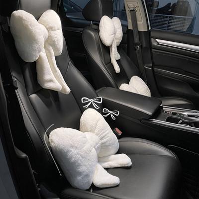 Neue Bowknot Auto Kopfstütze Kissen Schöne Auto Sitz Kopf Unterstützung Nackenschutz Kissen Plüsch Autos Lenden Rest Auto