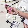 2D Flat Acrylic Pink Nurse Girl Retractable Badge Reel, Medical ID Tag Holder For Medical Students And Professional Nurse Practitioners Workplace