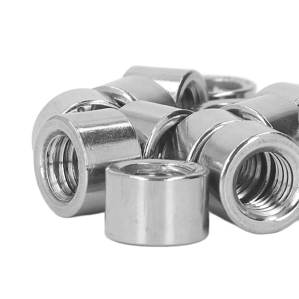 20pcs Fasteners Threaded Coupling Nuts M8 Stainless Steel Coupling Nut Rod Hardware Use