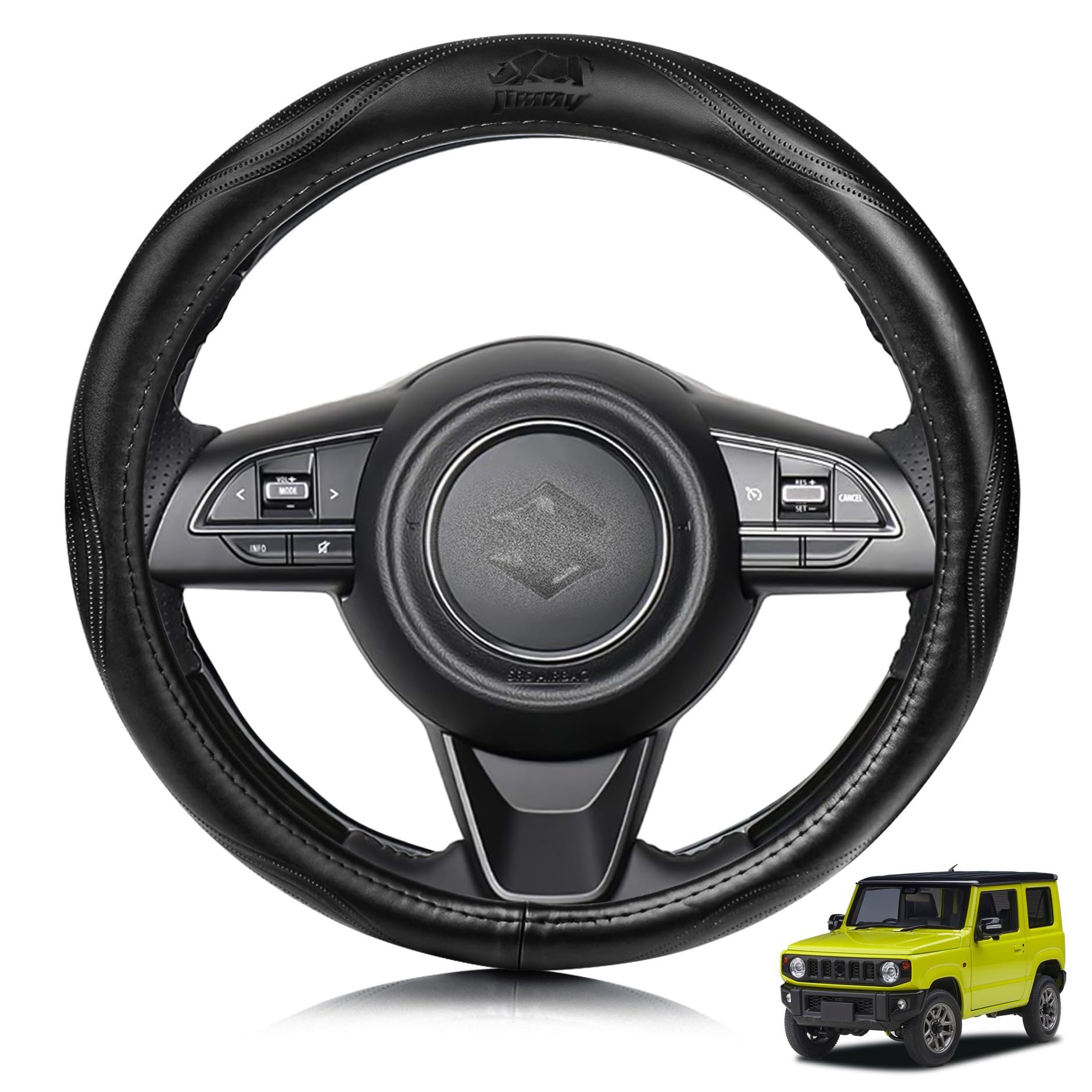 

ElitingCar Совместим с Suzuki Jimny Sierra и JB74 Руль Премиум Натуральный Стильный 3D Автомобиль Усиленный Старение Легкий Интерьер Украсьте свой чёрный