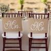 1 Set aus 2 Jute-Schleifen Mr. & Frau Jute Stuhl Banner Set Stuhl Schild Girlande Rustikale Hochzeitsfeier