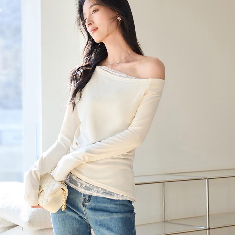 VICTORIA&VERA Moonlight Ballet Off-Shoulder Lace Top