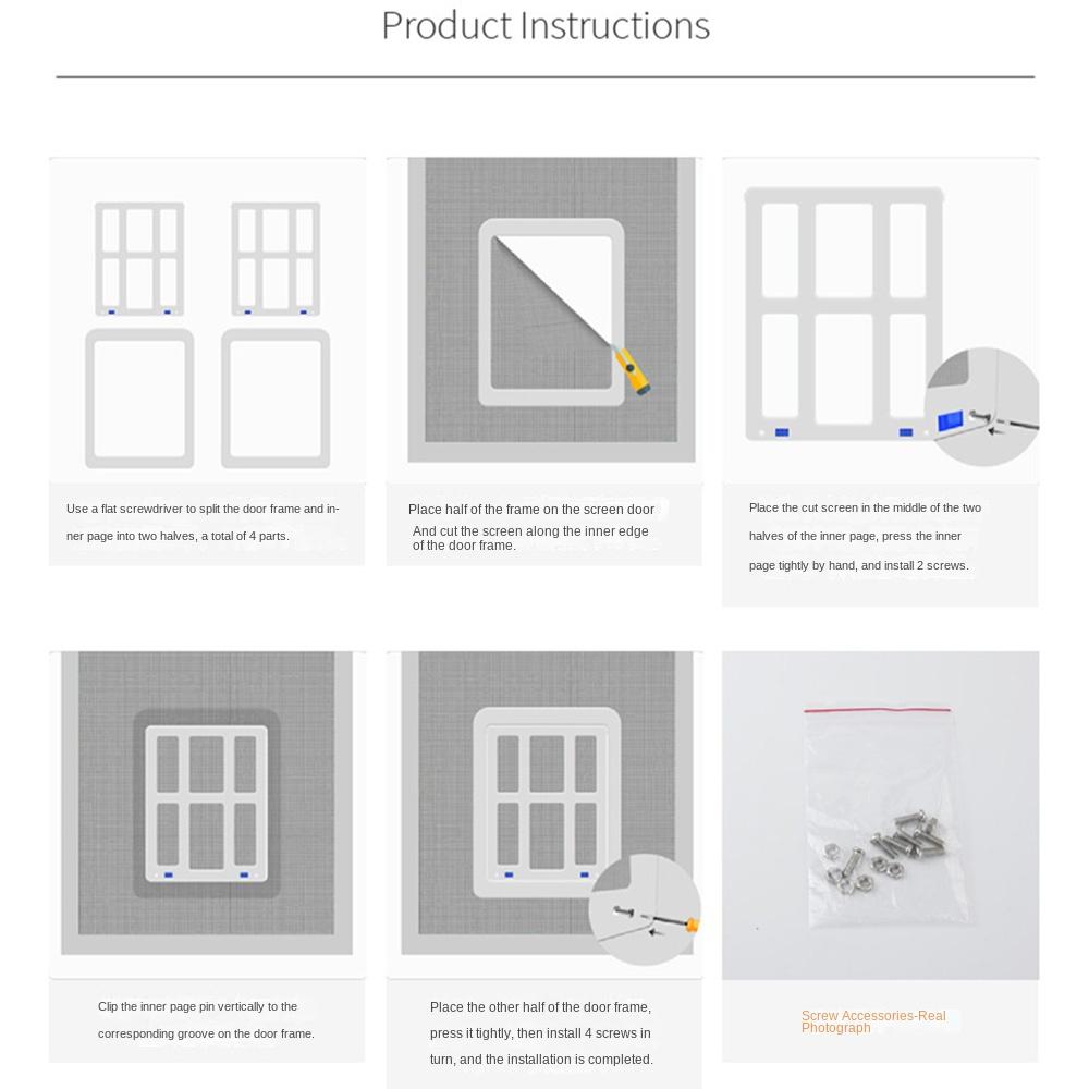 Magnetic Closure Pet Screen Door Free Entry Lattice Cat Door Hole Cats Window Gate  Screen Windows