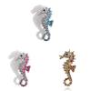 Animal Brooch Pin Alloy Water Drilling Seahorse Fashion Accessory For Women