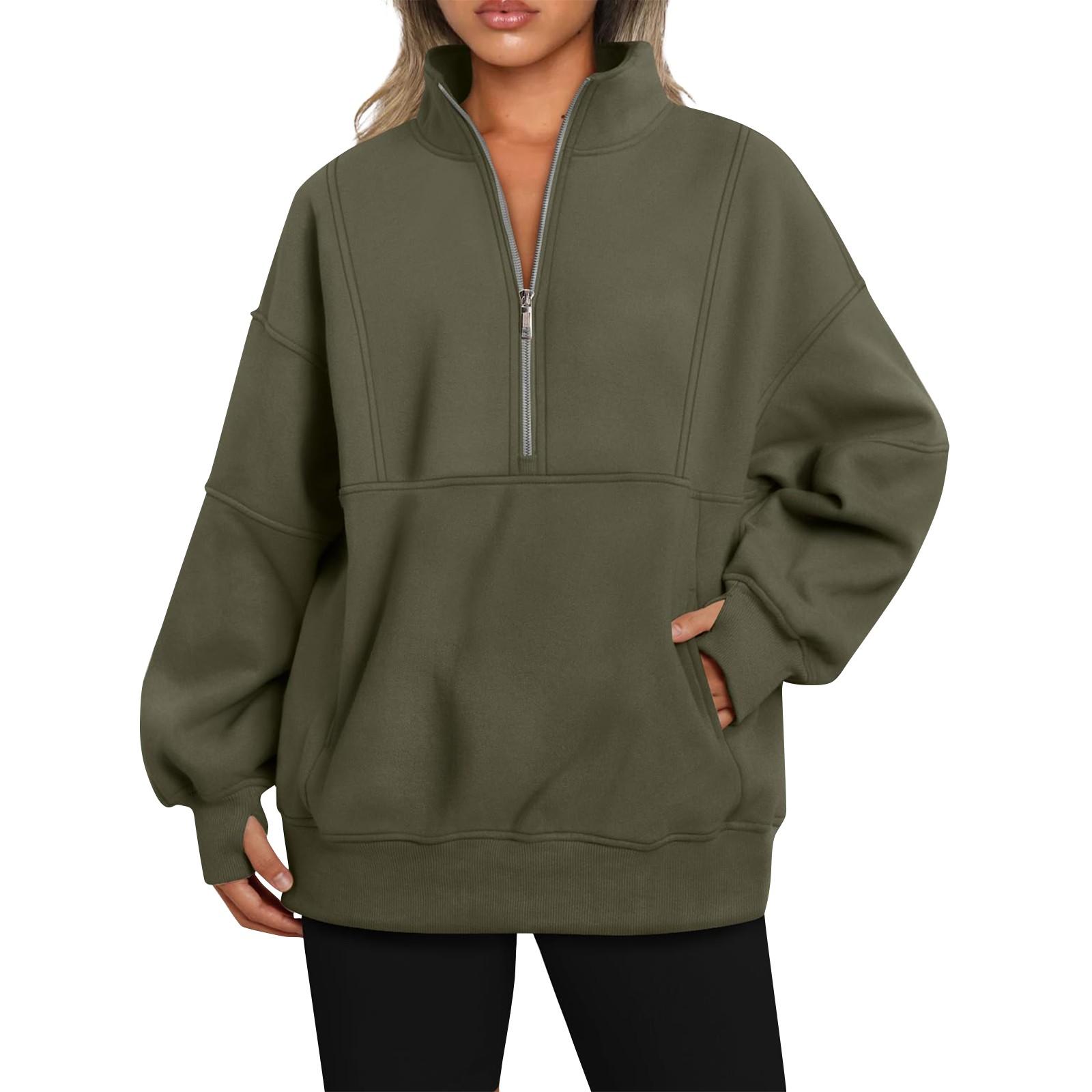 

Женская модная свободная спортивная толстовка с длинным рукавом и карманом из плюша XL