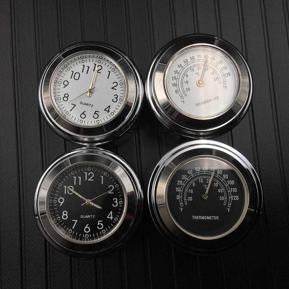 7/8" or 1" Motorcycle Handlebar Clock & Thermometer Fit For Harley Honda Yamaha Suzuki Kawasaki UTV ATV