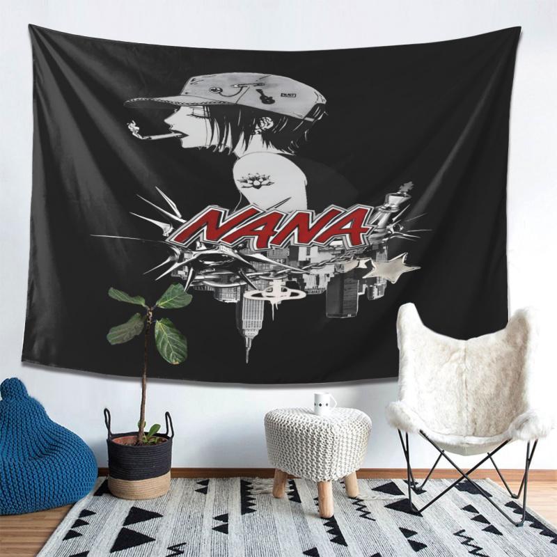 Vikama Dark Punk Style Nana Tapestry Rock Girl Anime Wall Hanging For Bedroom Dorm Trendy Shop Live Stream Backdrop Decor Banner