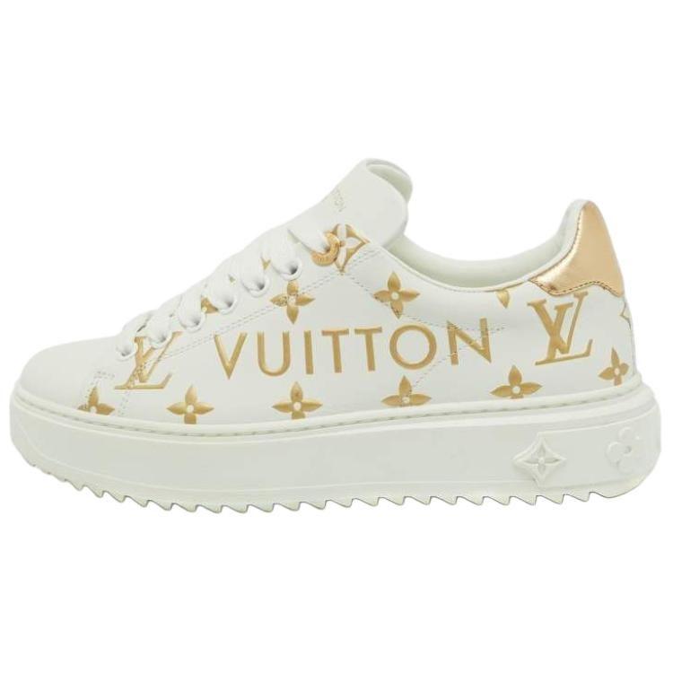 Louis Vuitton Time Out Sneakers 'White With Gold Monogram' Women's 1AAVVQ