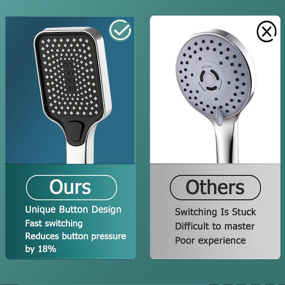 4 Modes Adjustable Rainfall Shower Black Large Flow Shower Head High Pressure Water Saving Eco Shower Mixer Bathroom Accessories