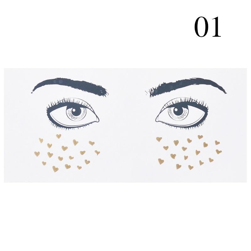 1 Stk Face Tattoo Stickers Spot Water Transfer Stickers Eye Glitter Freckles Hot Gold Face Eye Pasta Personality Decoration